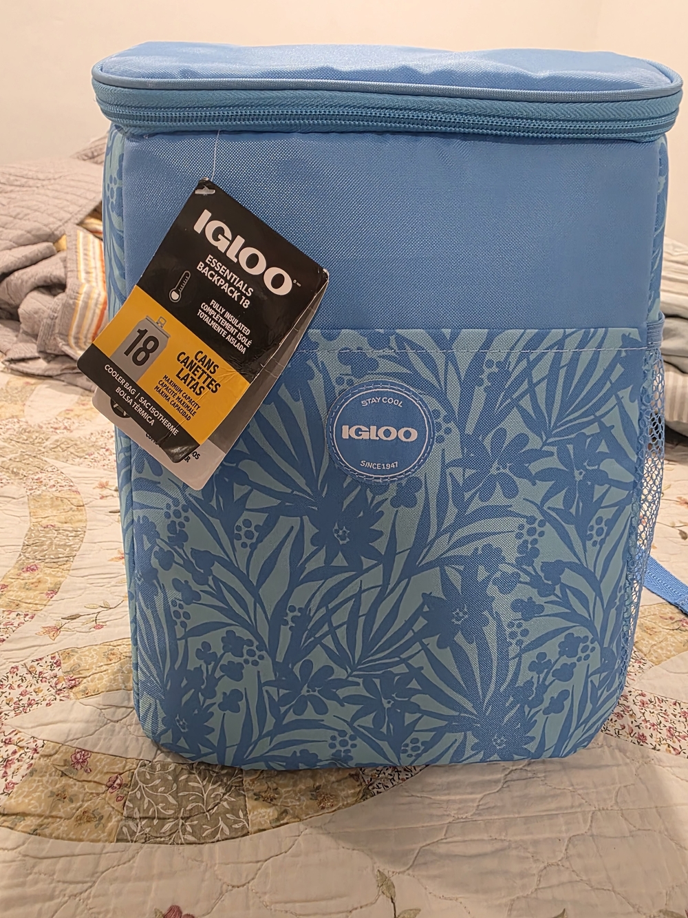 Igloo Light Blue Floral Cooler Backpack